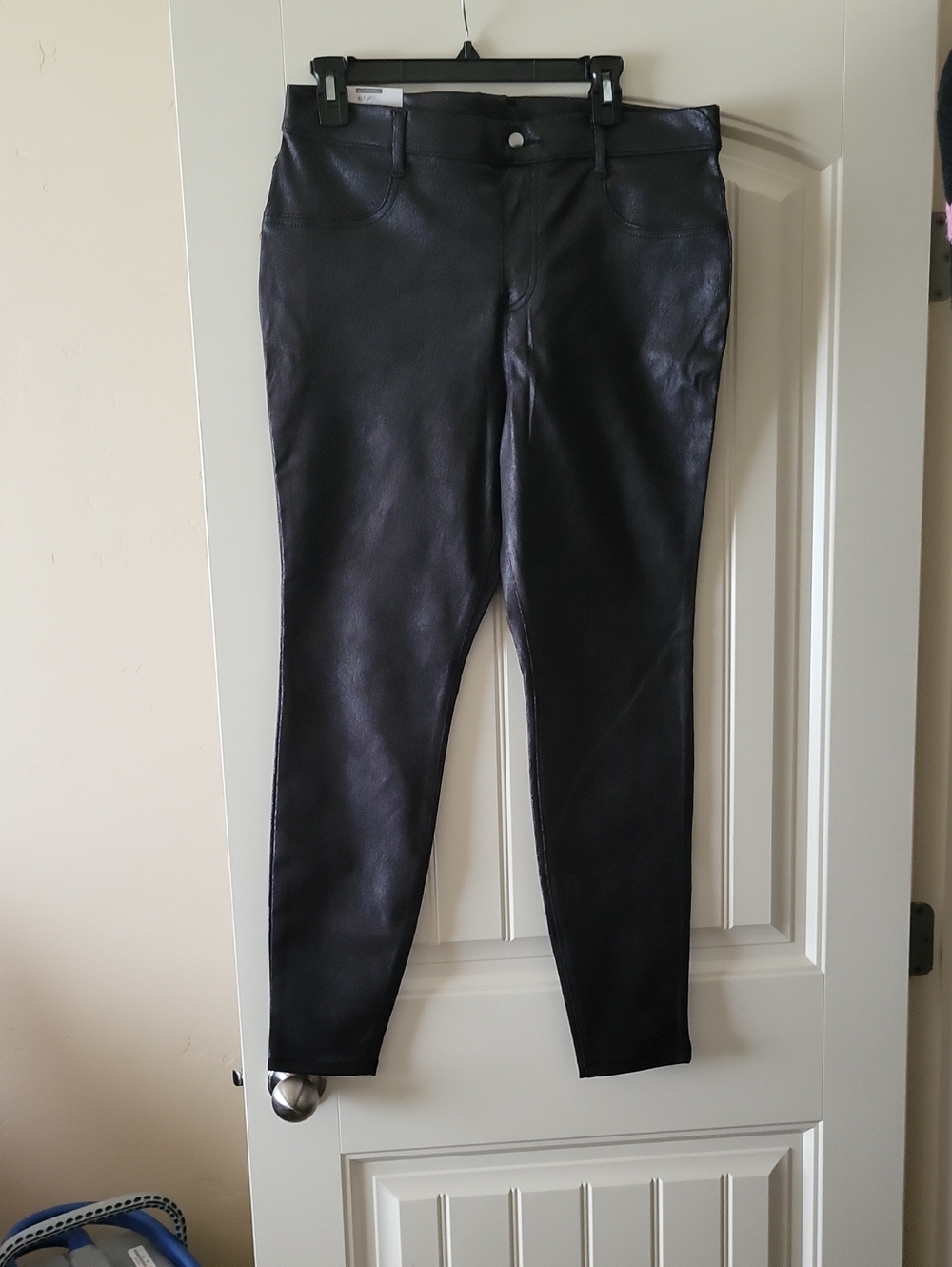 Time and Tru Black Skinny Faux Leather Jeans